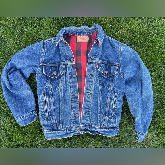 Vintage Flannel Lined Levi’s Jean Denim Jacket - Picture 1 of 8
